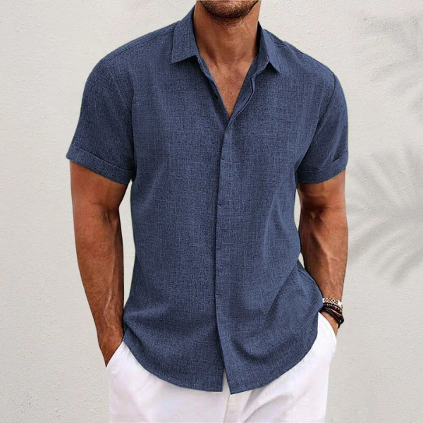 Men's Short Sleeve Linen Look Shirt