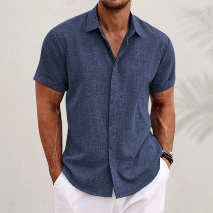 Men's Short Sleeve Linen Look Shirt