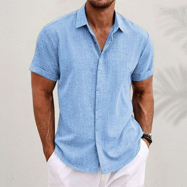 Men's Short Sleeve Linen Look Shirt