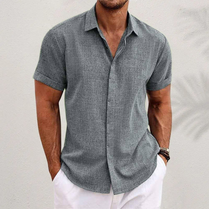 Men's Short Sleeve Linen Look Shirt