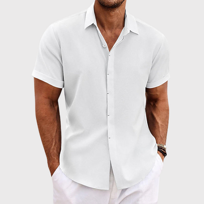 Men's Short Sleeve Linen Look Shirt