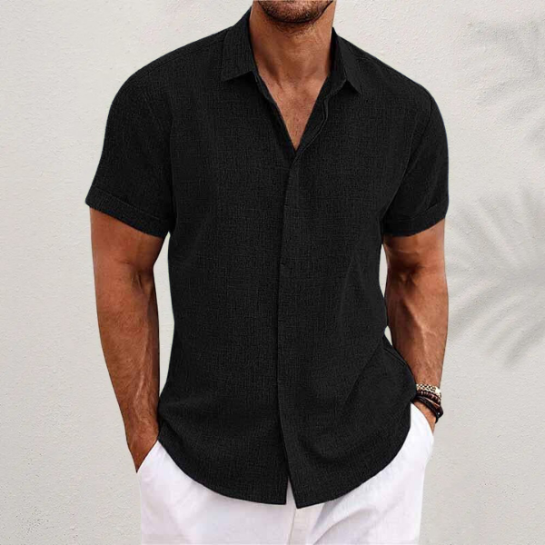 Men's Short Sleeve Linen Look Shirt