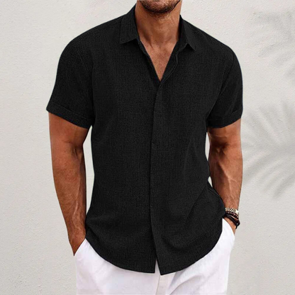 Men's Short Sleeve Linen Look Shirt
