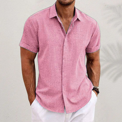 Men's Short Sleeve Linen Look Shirt