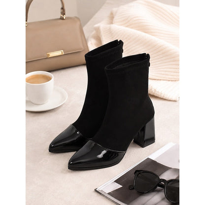 Beatrix | Cap-Toe Chunky Heel Ankle Boots 3