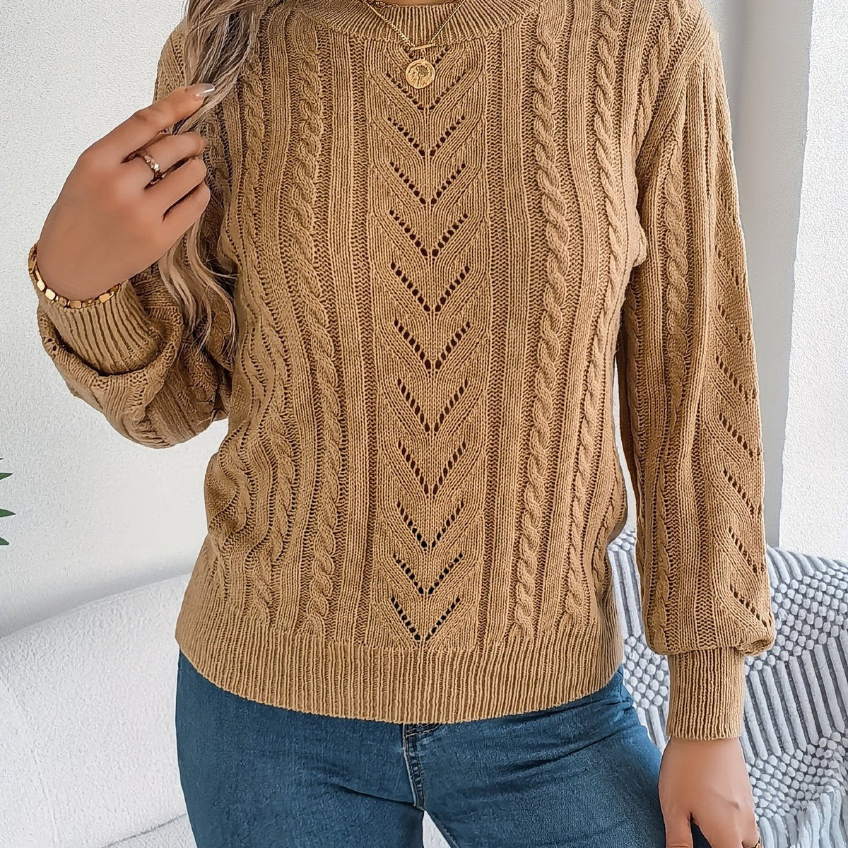 Blythe | Cable-Knit Textured Sweater 0
