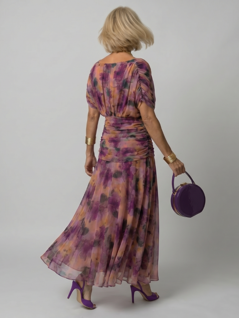 Carmen Flow Dress | Off Shoulder, Midi Length Summer Wedding Guest Dress 3