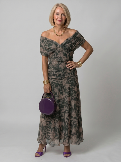 Carmen Flow Dress | Off Shoulder, Midi Length Summer Wedding Guest Dress 4