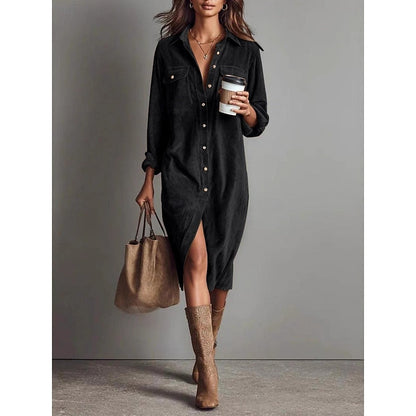 Cassandra | Relaxed Button-Front Shirt Dress 0