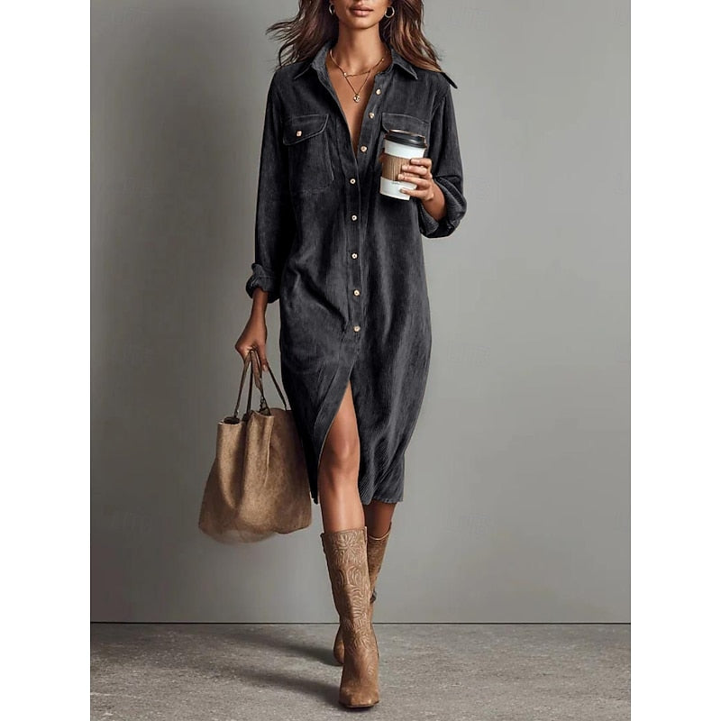 Cassandra | Relaxed Button-Front Shirt Dress 2