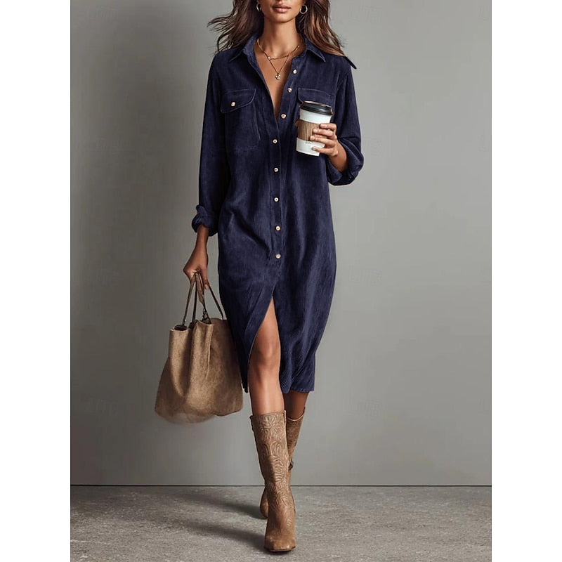 Cassandra | Relaxed Button-Front Shirt Dress 3