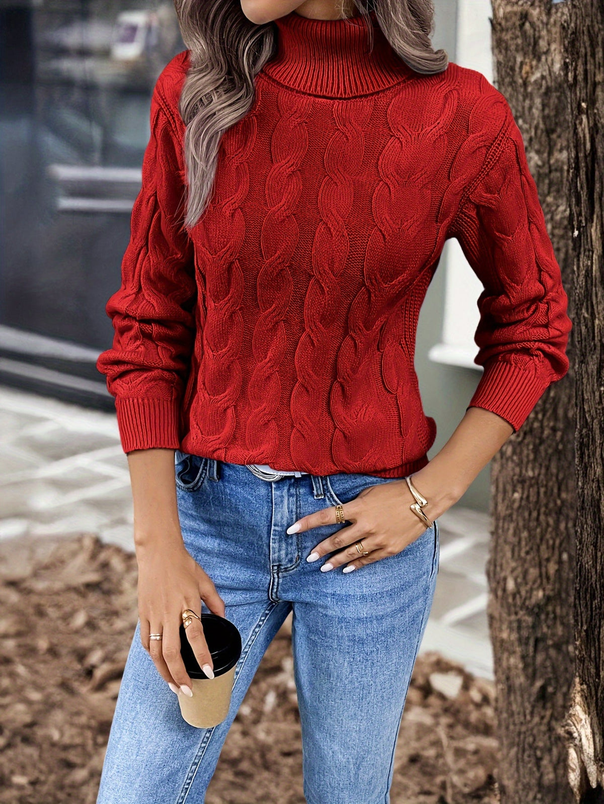 Celeste | Cozy Cable-Knit Turtleneck Sweater 5