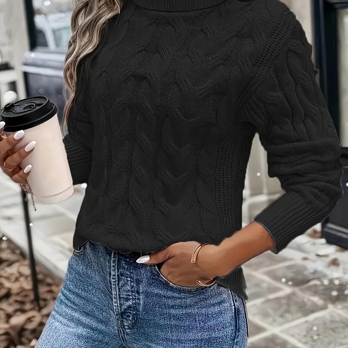Celeste | Cozy Cable-Knit Turtleneck Sweater 6