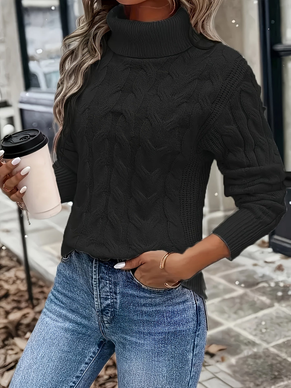 Celeste | Cozy Cable-Knit Turtleneck Sweater 7