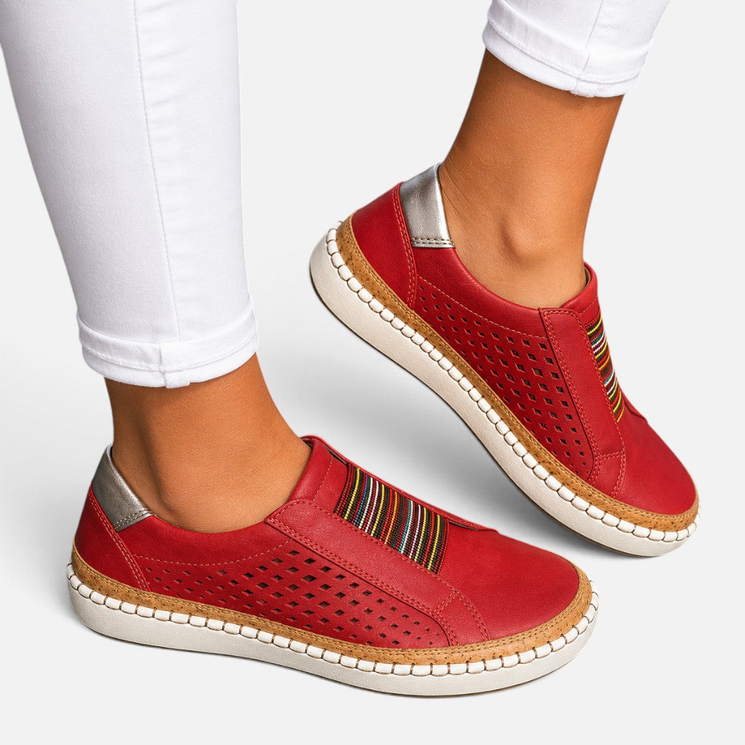 Women's Orthopedic Slip-On Shoes | Breathable Perforated Espadrille Flat Sneakers