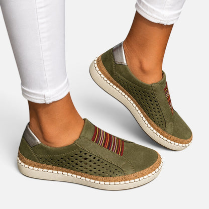 Women's Orthopedic Slip-On Shoes | Breathable Perforated Espadrille Flat Sneakers