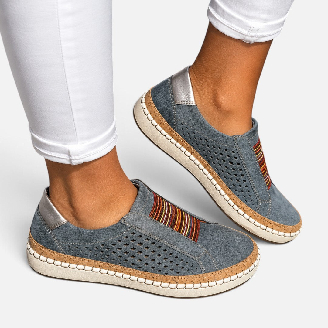 Women's Orthopedic Slip-On Shoes | Breathable Perforated Espadrille Flat Sneakers