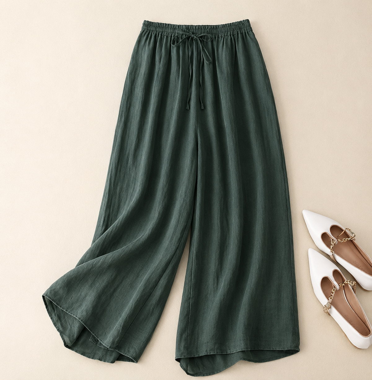 Women's Elastic Waist Wide Leg Pants