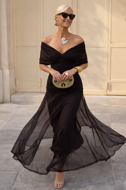 Chiffon Maxi Dress with V-Neck for Women 9