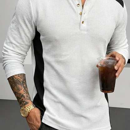 Curtis | Textured Long-Sleeve Henley 0