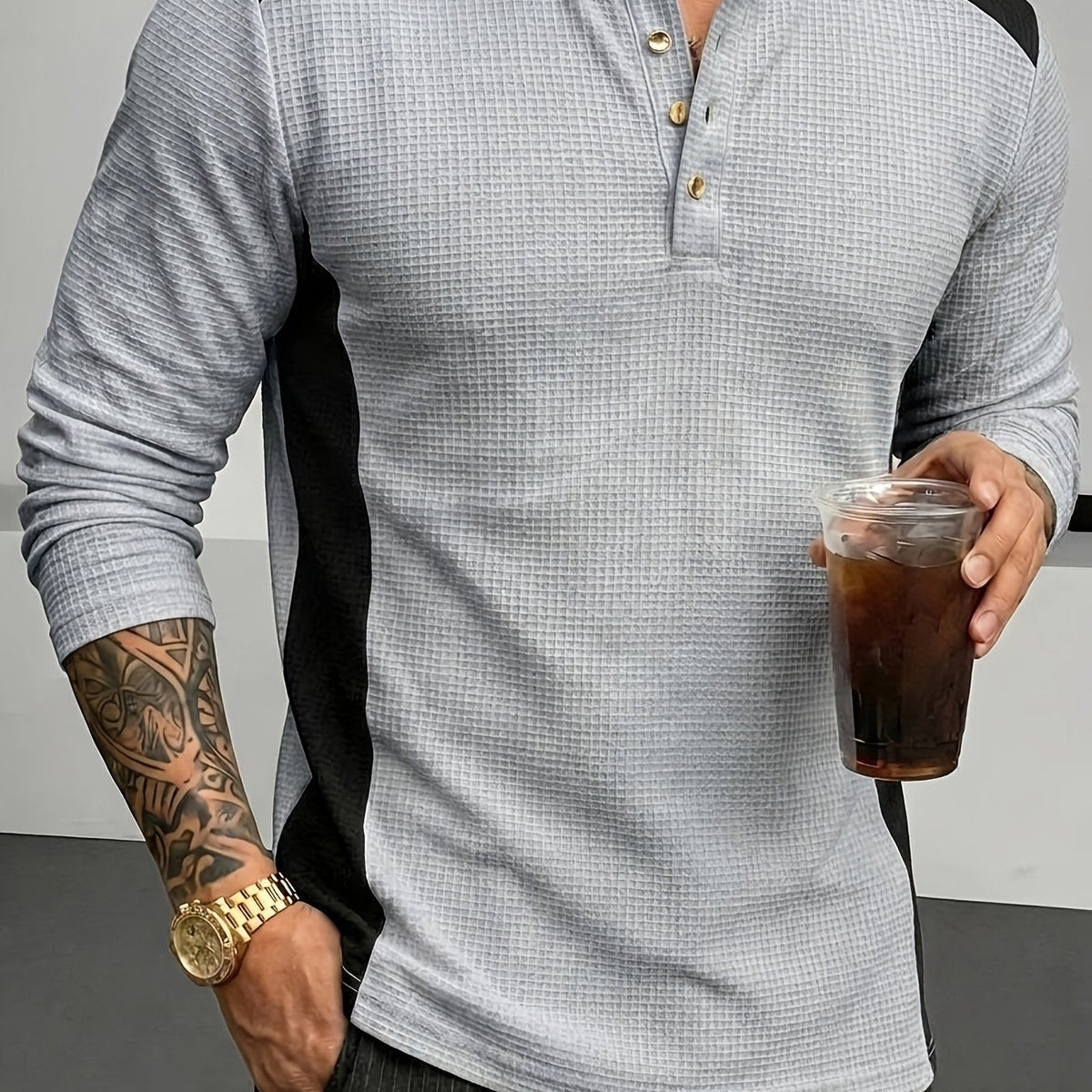 Curtis | Textured Long-Sleeve Henley 11