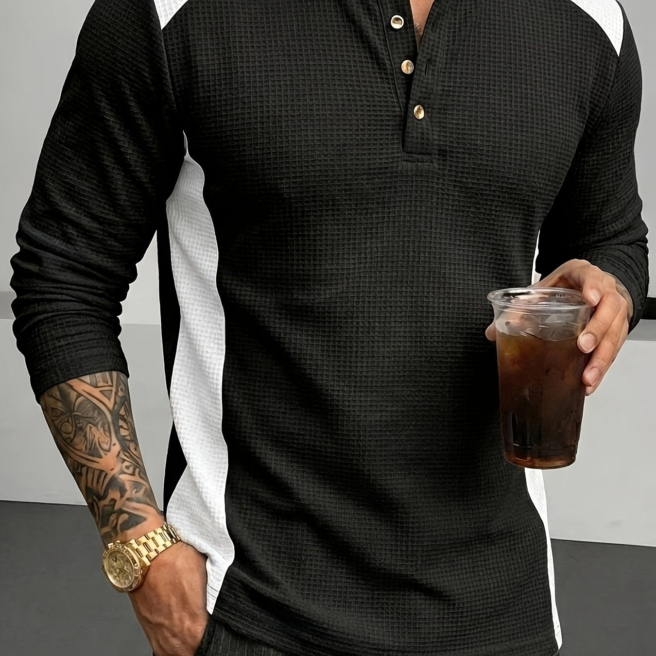Curtis | Textured Long-Sleeve Henley 7