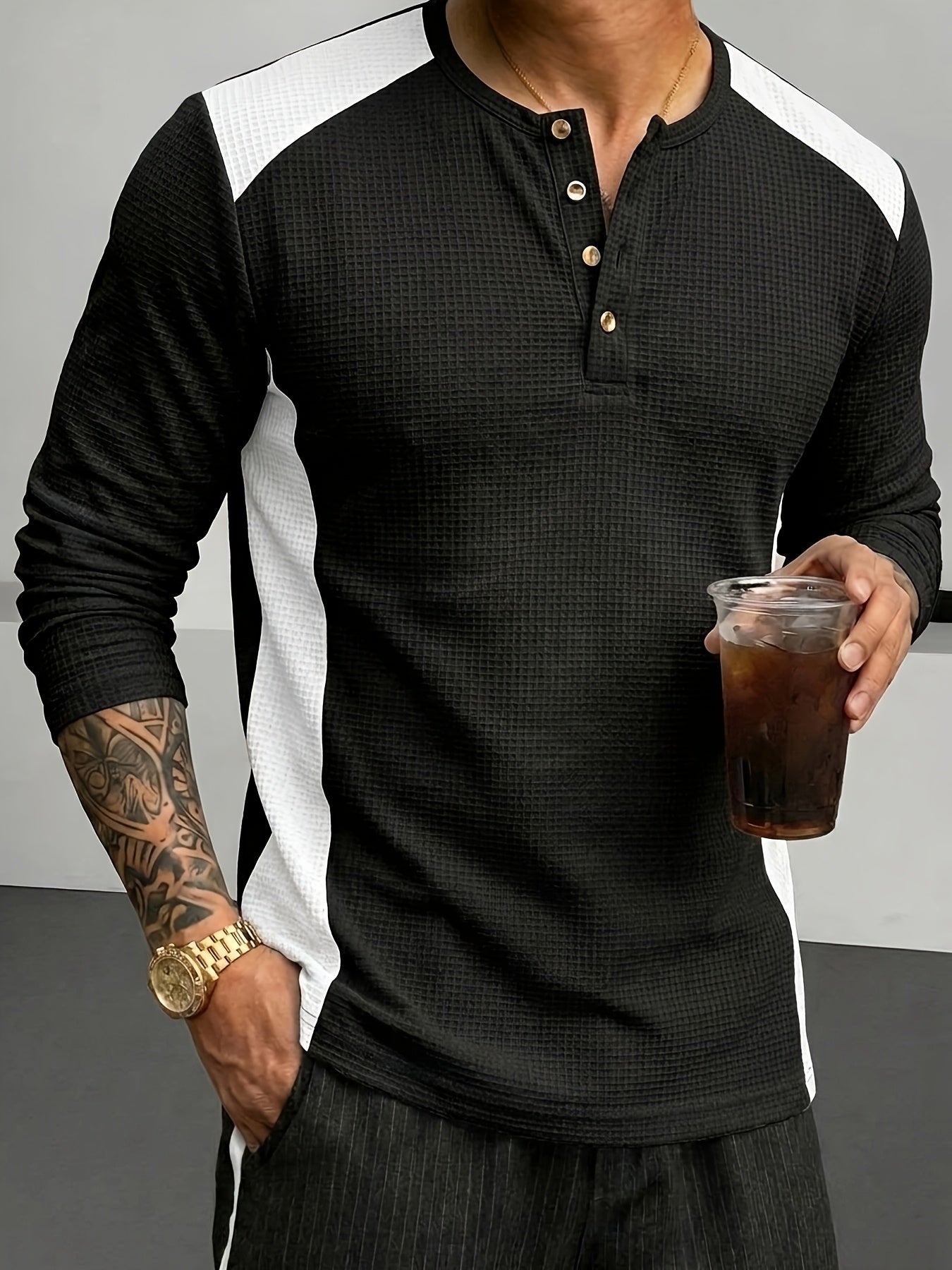 Curtis | Textured Long-Sleeve Henley 8