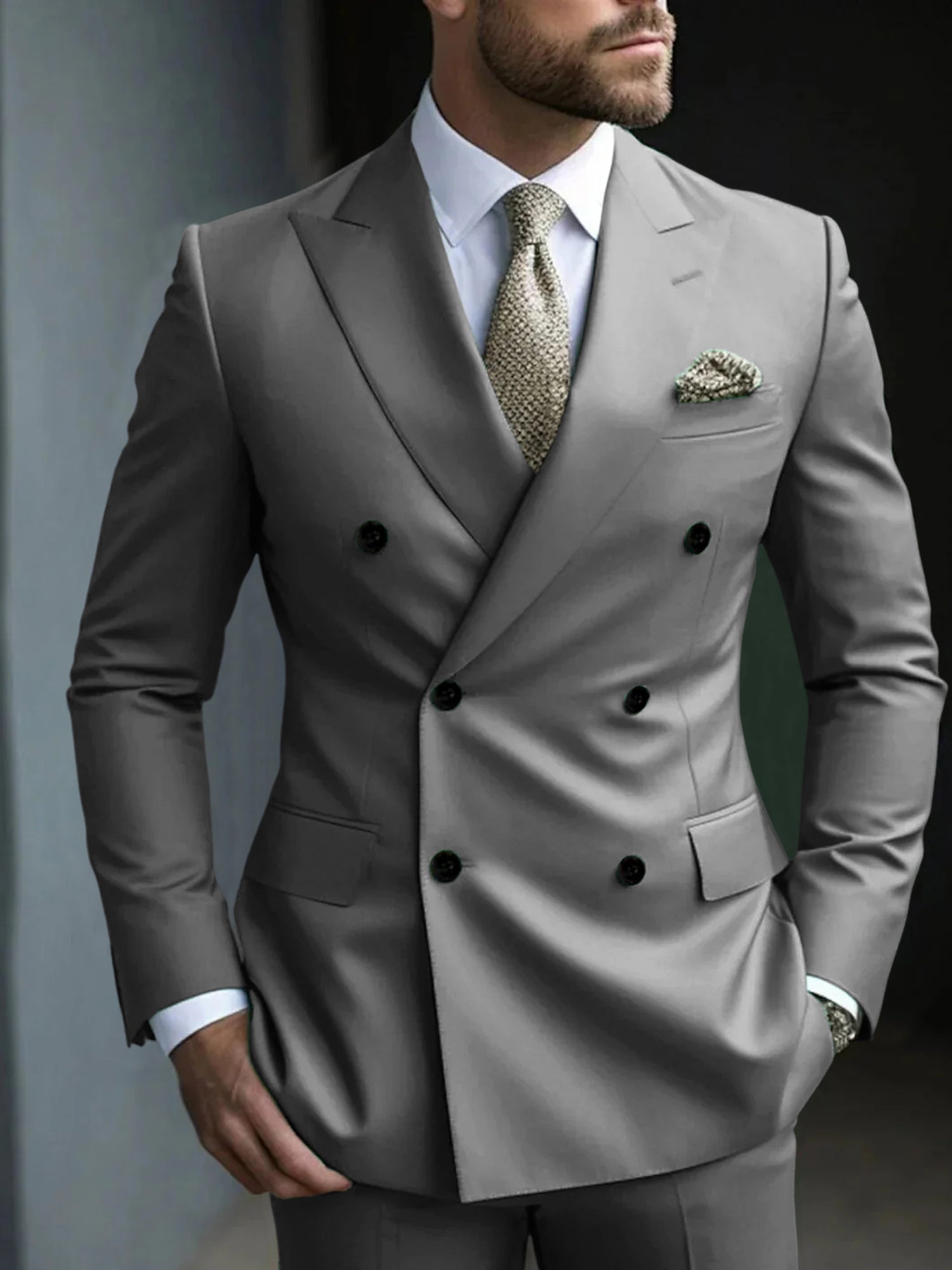 DOUBLE BREASTED SUIT FOR MEN 11