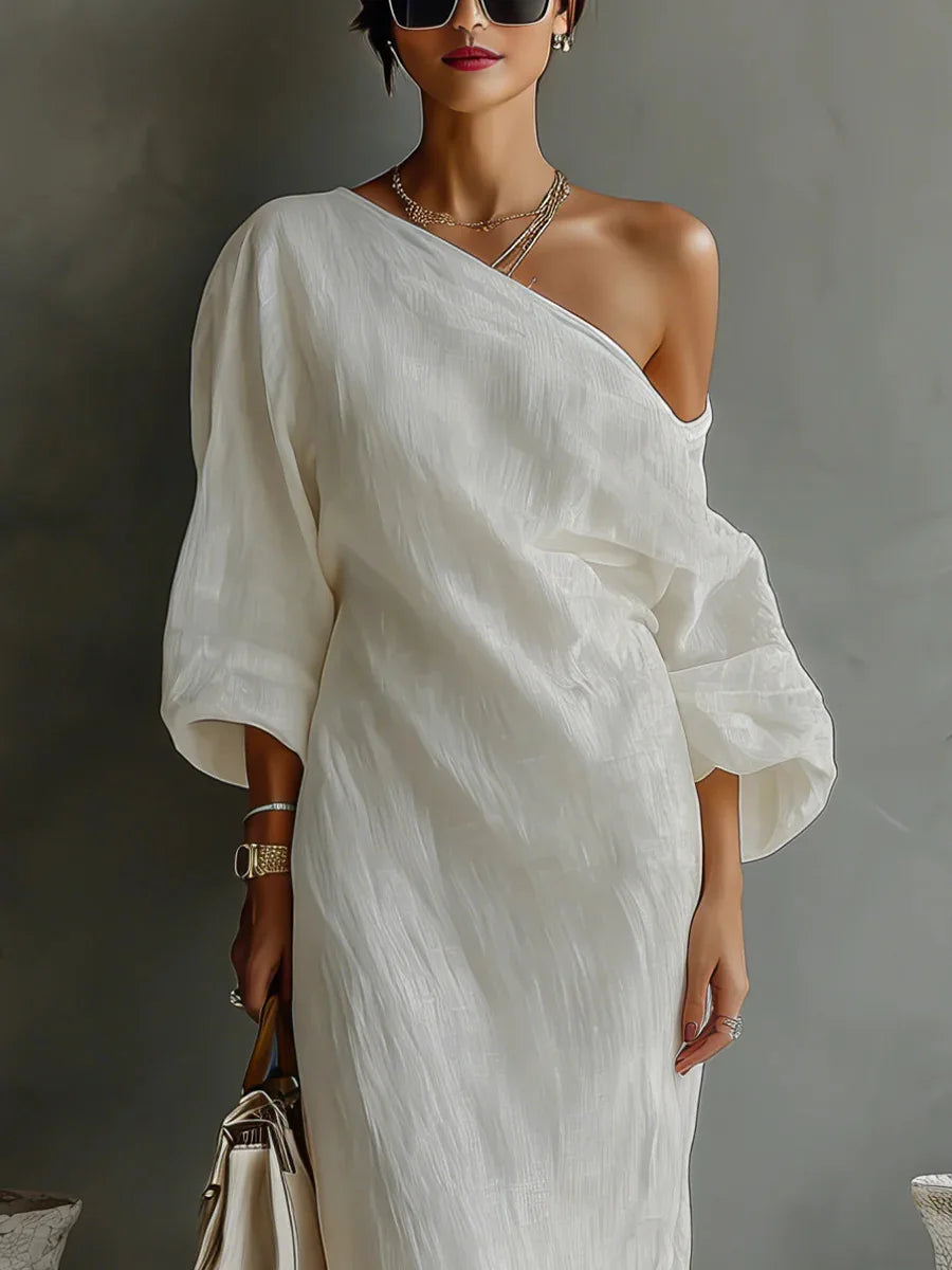 Daisy Linen One Shoulder Dress 1