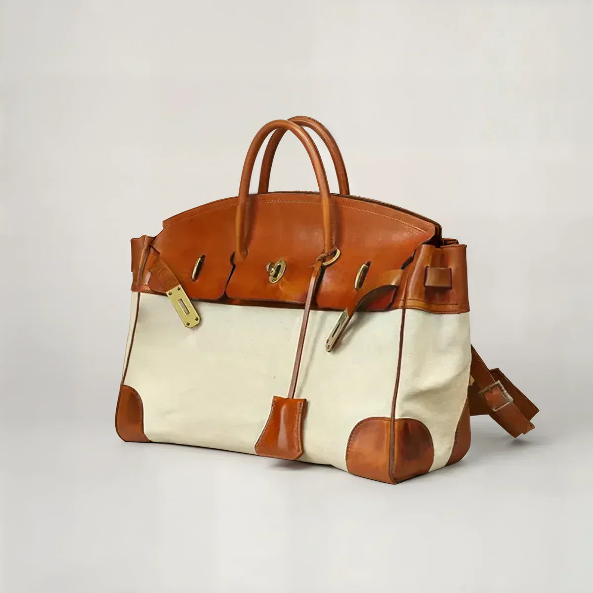 Dali Weekend Bag | Top Grain Leather, Spill Resistant Canvas 0