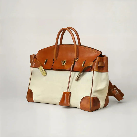 Dali Weekend Bag | Top Grain Leather, Spill Resistant Canvas 0