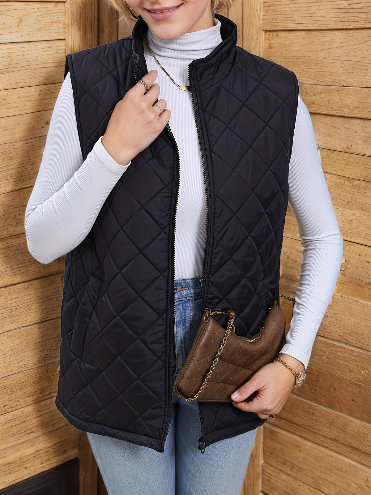 Eileen | Diamond-Quilted Longline Vest 3