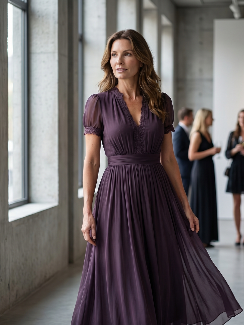 Elara Maxi Dress | Gathered Waist, Keyhole Neckline 4