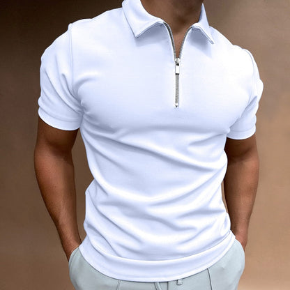 Men's Short Sleeve Quarter Zip Polo Shirt