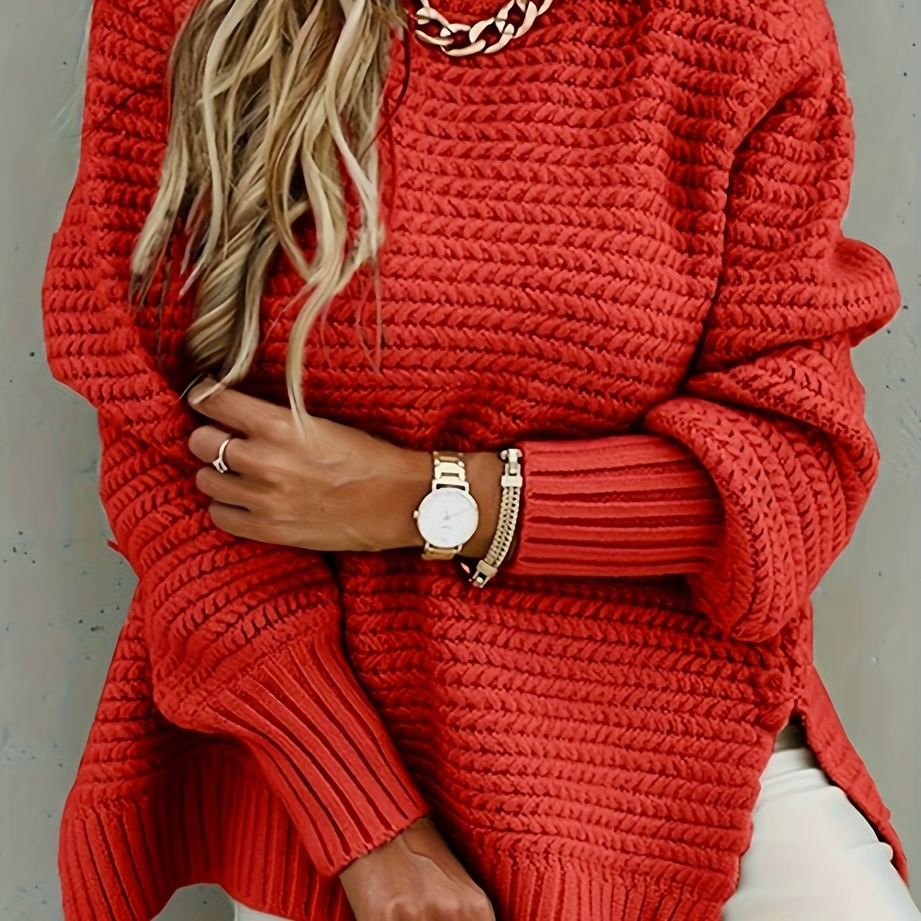 Evangeline | Textured High-Low Sweater 0