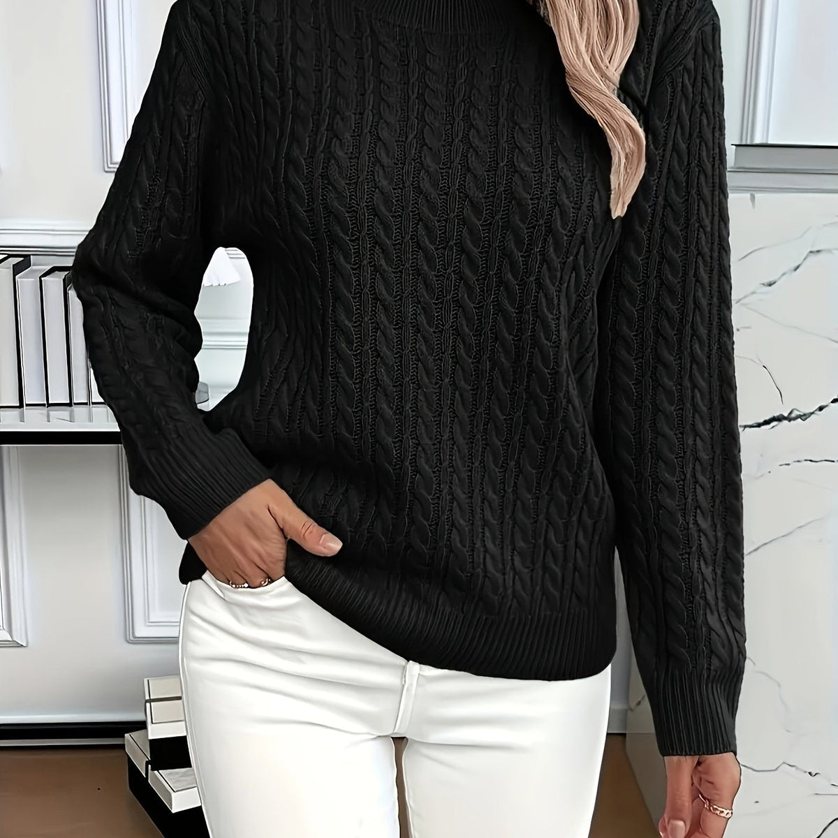 Faye | Cable-Knit Round Neck Sweater 11