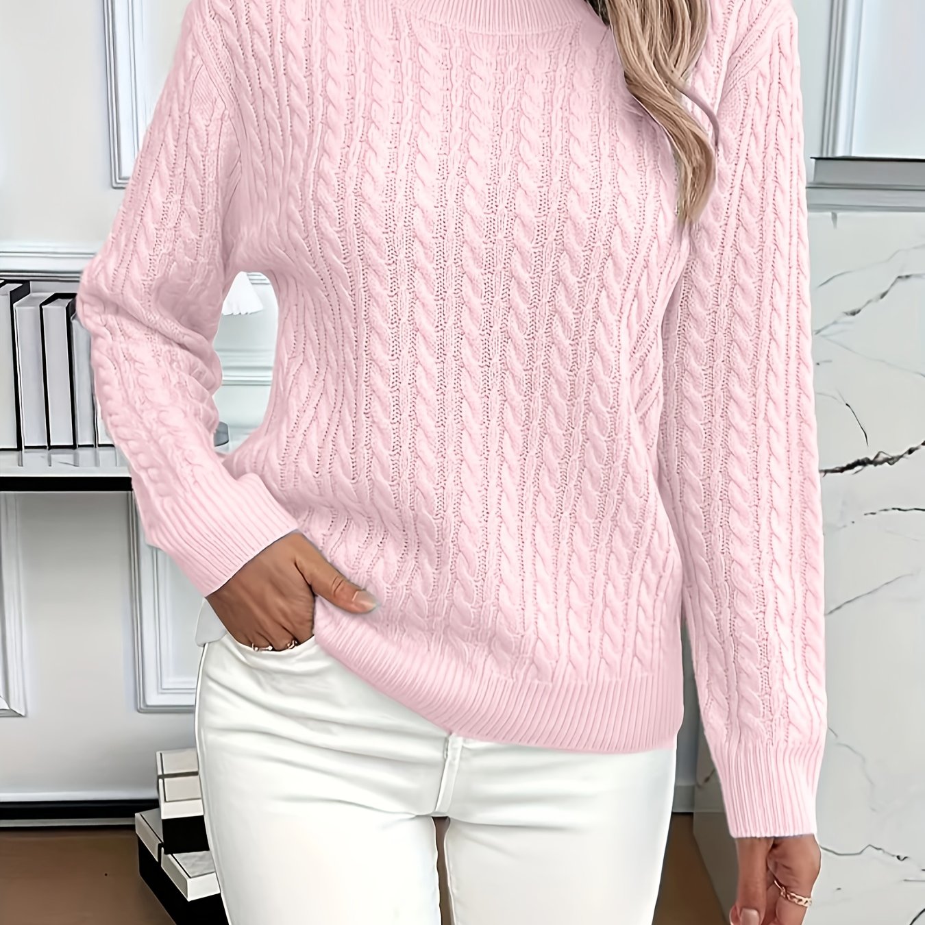 Faye | Cable-Knit Round Neck Sweater 13