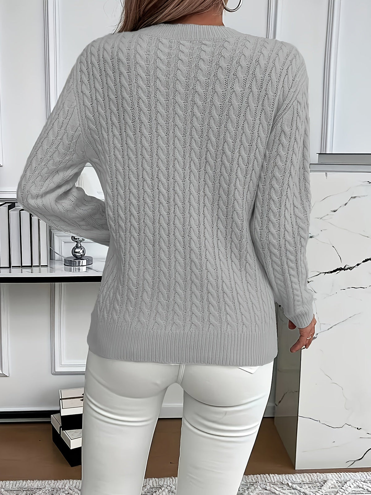 Faye | Cable-Knit Round Neck Sweater 7
