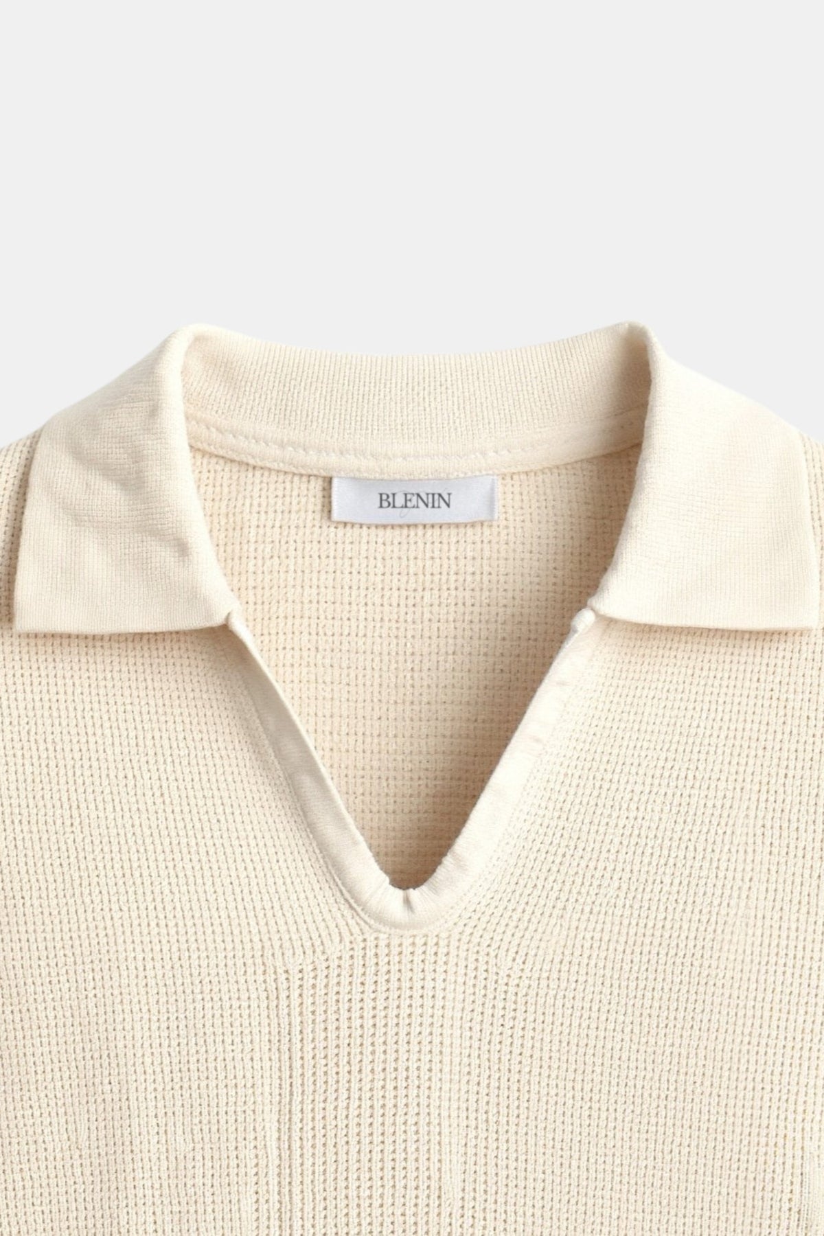 Men's Short Sleeve Striped Knit Polo Shirt