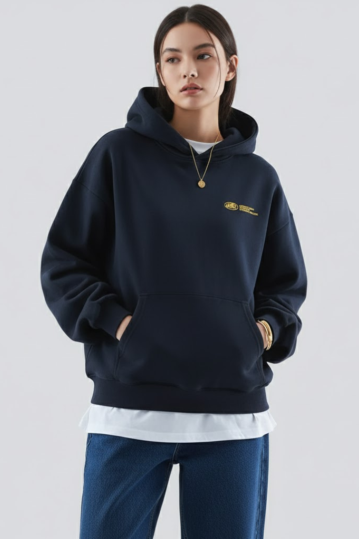 Women's Hoodie – Kangaroo Pocket, Chest Graphic Detail