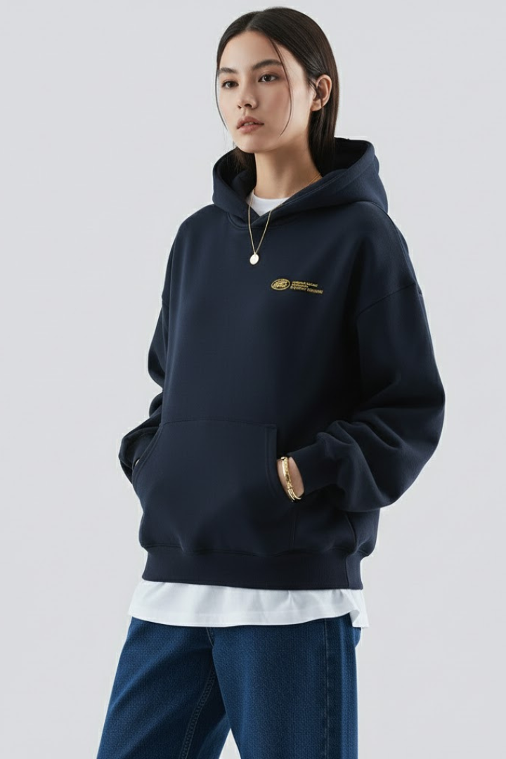 Women's Hoodie – Kangaroo Pocket, Chest Graphic Detail