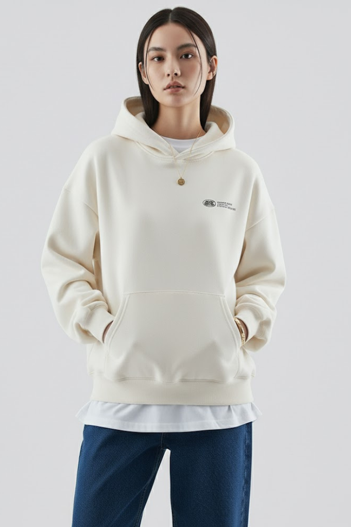 Women's Hoodie – Kangaroo Pocket, Chest Graphic Detail