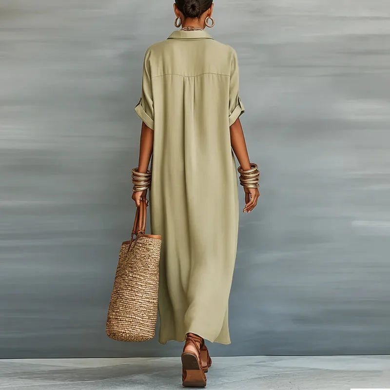 Gemma Linen Long Shirt Sundress 1