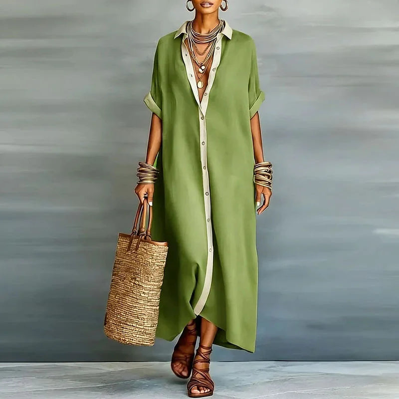 Gemma Linen Long Shirt Sundress 5