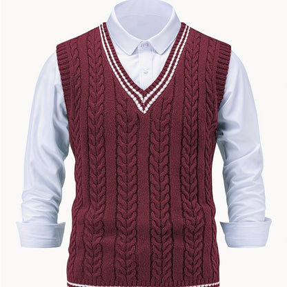Gideon | Cable-Knit V-Neck Sweater Vest 10