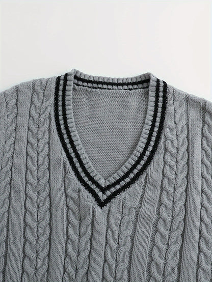 Gideon | Cable-Knit V-Neck Sweater Vest 3