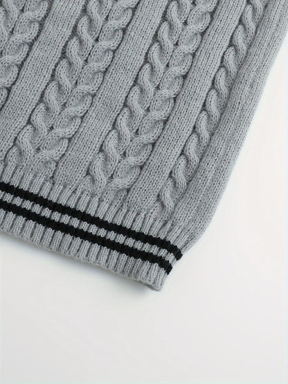 Gideon | Cable-Knit V-Neck Sweater Vest 5