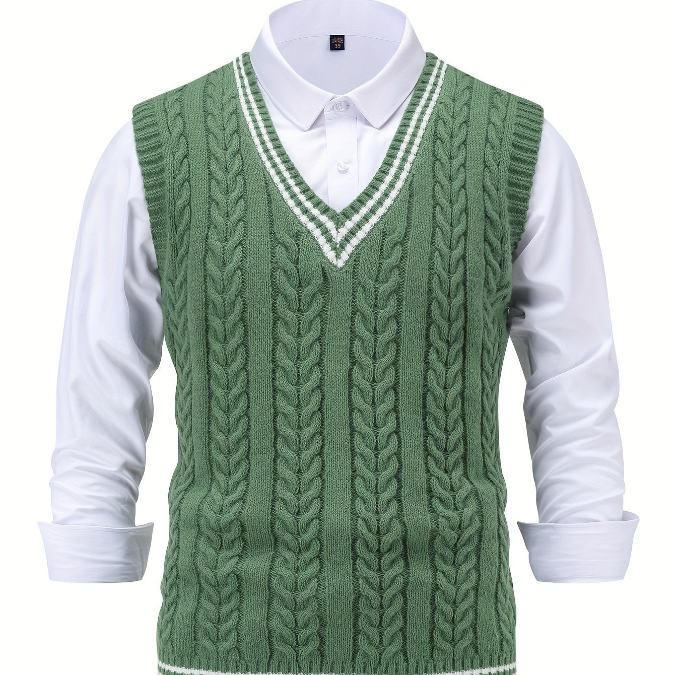 Gideon | Cable-Knit V-Neck Sweater Vest 7