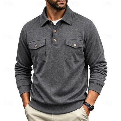 Harold | Refined Long-Sleeve Pocket Polo Shirt 0