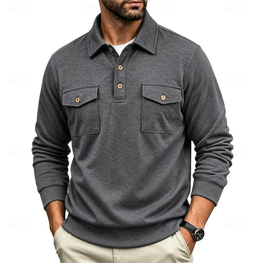 Harold | Refined Long-Sleeve Pocket Polo Shirt 0